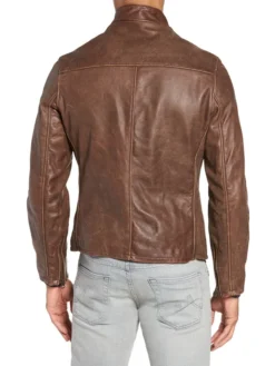 Brown Cafe Racer Jacket Back