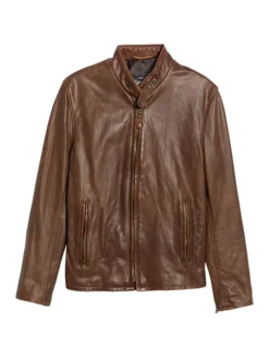 Brown Cafe Racer Jacket Front