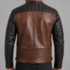 Brown Men’s Cafe Motorcycle Jacket Helstons Cruiser Jacket Back View