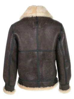 Brown Shearling Jacket For Mens Back