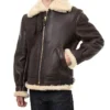 Brown Shearling Jacket For Mens Pockets