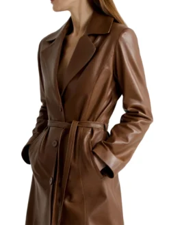 Brown Trench Coats Womens Collar