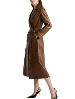 Brown Trench Coats Womens Pockets
