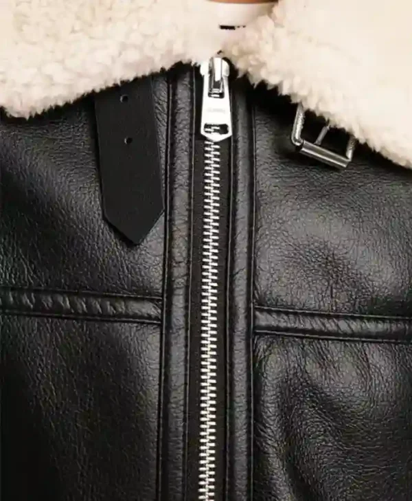 Buy Women RAF Shearling Aviator B3 Bomber Jacket Collar