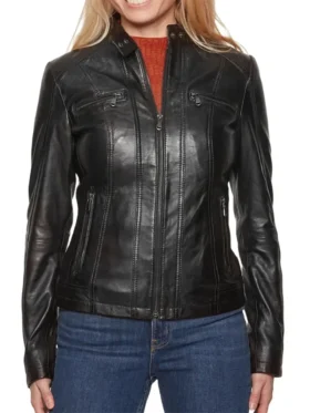 Casual Cafe Racer Jacket Womens