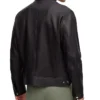 Casual Mens Black Cafe Racer Leather Jacket Back