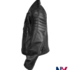 Close view of Women Biker Style Black Quilted Leather Jacket For Sale