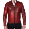 Dark Red Leather Jacket