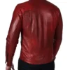 Dark Red Leather Jacket Back