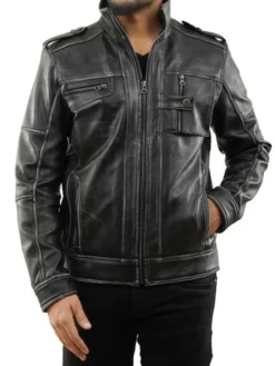 Elnor Vintage Black Leather Jacket 1