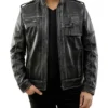 Elnor Vintage Black Leather Jacket Main