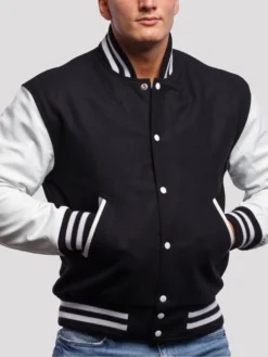 Ethan Black and White Bomber Jacket Closure