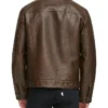 Ezra Men Leather Brown Jacket Back