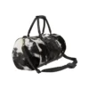 Handmade Black And White Leather Cowhide Duffle Bag Side