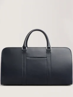 Handmade Leather Blue Weekender Bag For Mens Main