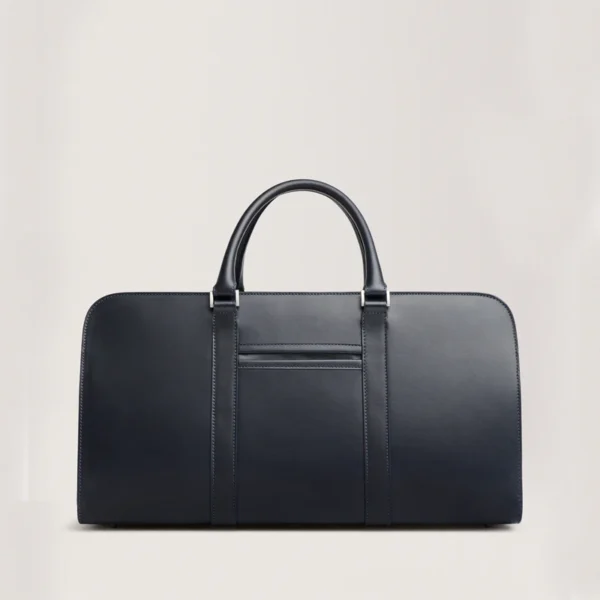 Handmade Leather Blue Weekender Bag For Mens Main
