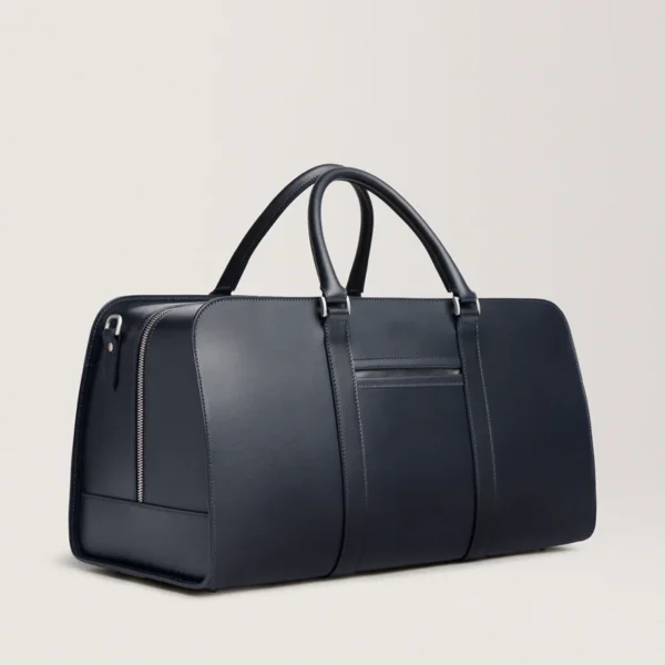 Handmade Leather Blue Weekender Bag For Mens Style