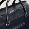 Handmade Leather Blue Weekender Bag For Mens Zipper