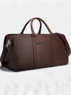 Handmade Leather Brown Weekender Bag Belt