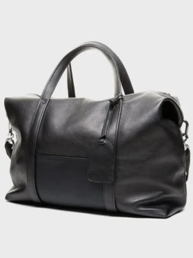 Handmade Leather Duffle Travel Bag Side