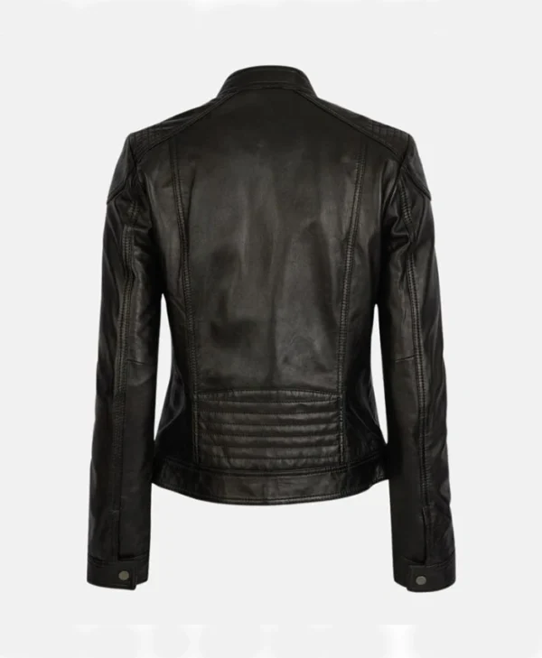 Jennifer Women’s Black Leather Jacket Back