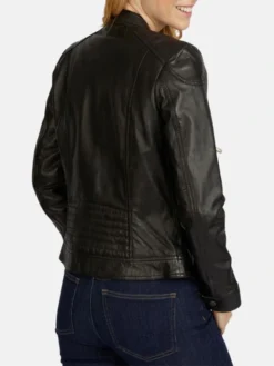 Jennifer Womens Black Leather Jacket Style