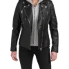 Leather Black Moto Jacket Womens Main