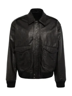 Leather Mens Black Aviator Jacket