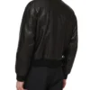 Leather Mens Black Aviator Jacket Back