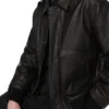 Leather Mens Black Aviator Jacket Cuffs