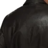 Leather Mens Black Aviator Jacket Stitched