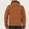 Leather Trucker Style Mens Tan Suede Jacket Back