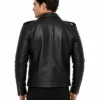 Men's Asymmetrical Black Biker Motorcycle Jackets For Sale