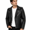 Men's Asymmetrical Black Biker Jackets