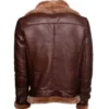 Mens B3 RAF Brown Leather Flight Bomber Jacket Back