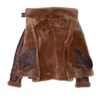 Mens B3 RAF Brown Leather Flight Bomber Jacket Inner