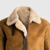 Mens B3 Tan Brown Sheepskin Jacket Collar