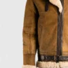Mens B3 Tan Brown Sheepskin Jacket Cuffs