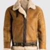 Mens B3 Tan Brown Sheepskin Jacket Main