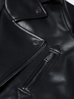 Mens Berlin Black Leather Motorcycle Jacket Buttoned