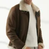 Mens Berlin Brown Bomber Shearling Jacket Pockets