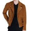 Mens Biker Brown Suede Leather Jacket Main