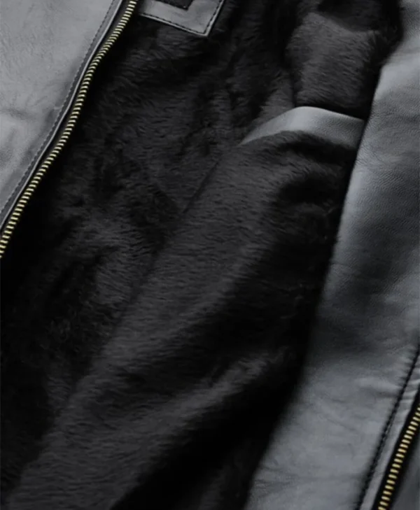 Mens Black And White Leather Jacket Mayhem Project Inner