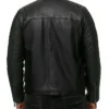 Mens Black Cafe Racer Leather Jacket Back