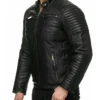 Mens Black Cafe Racer Leather Jacket Style