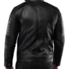 Mens Black Casual Cafe Racer Leather Jacket Back