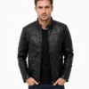 Shop Men's Black Leather Motorcycle Jacket For Sale