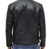 Mens Black Leather Motorcycle Jacket Back