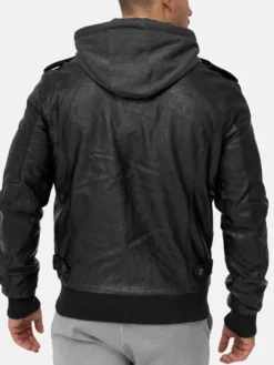 Mens Bomber Leather Jacket Back