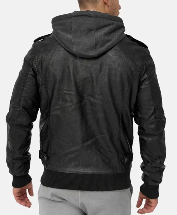 Mens Bomber Leather Jacket Back